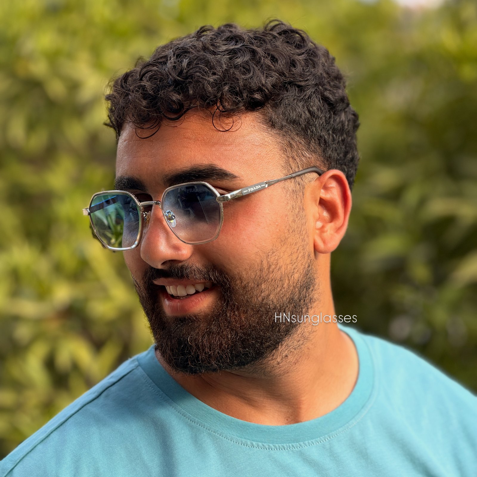 Prada blue silver sunglasses