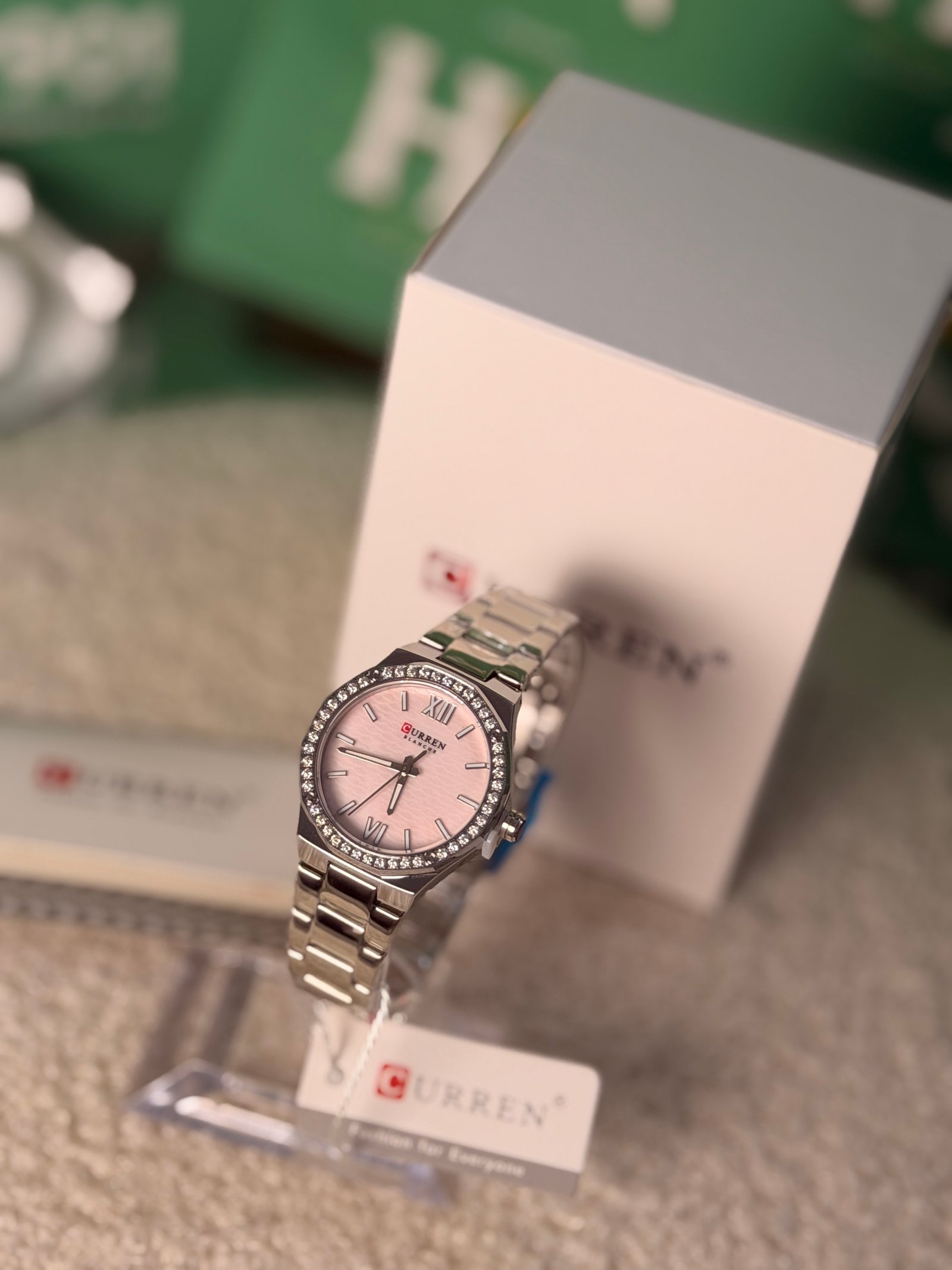 Curren silver pink women watch